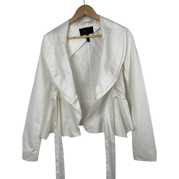 Y2K Vtg BCBGMAXAZRIA XS White Tie Waist Blouse RH10461 GUC Long Sleeve - Picture 11 of 11